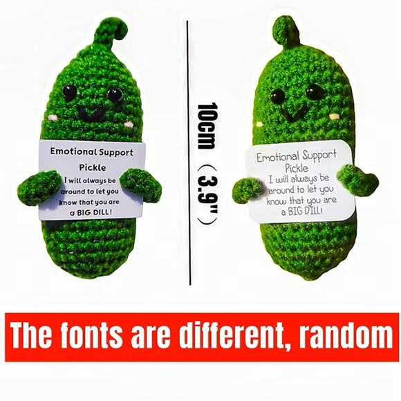 Handmade Emotional Support Pickle Plush Funny Stress Relief Desk Buddy Big Dill - Picture 4 of 11